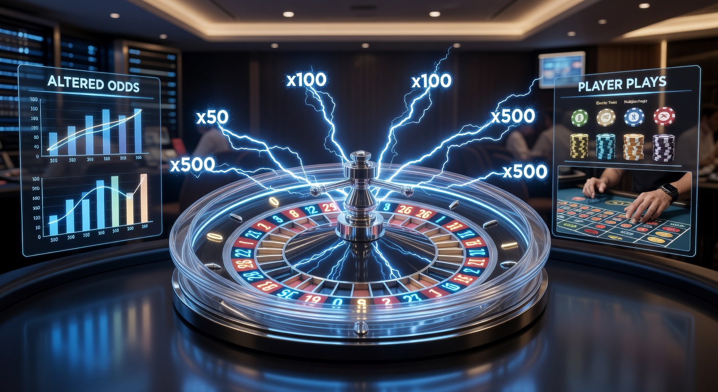Close-up van een Lightning Roulette multiplier-activering met 500x op een winnend nummer en juichende spelers op chat