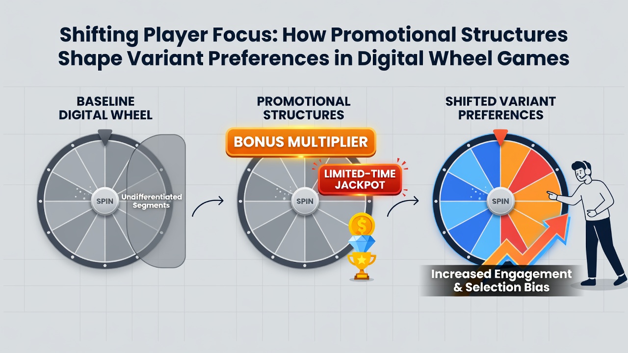 Analyse dashboard met spelerdata over variantkeuzes en promotionele impact in wheel games