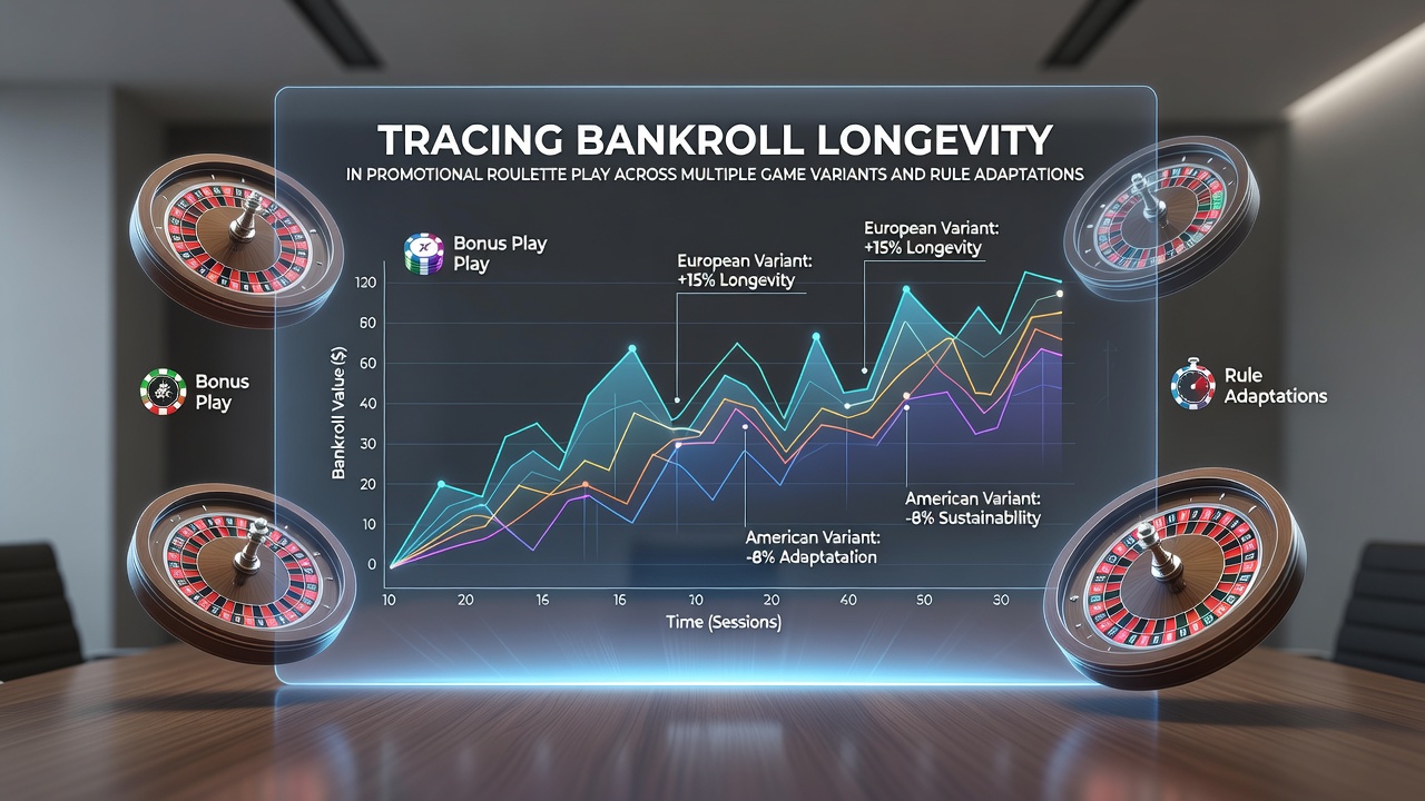 Overzicht van roulette tafel met bankroll tracking elementen in promotionele spellen